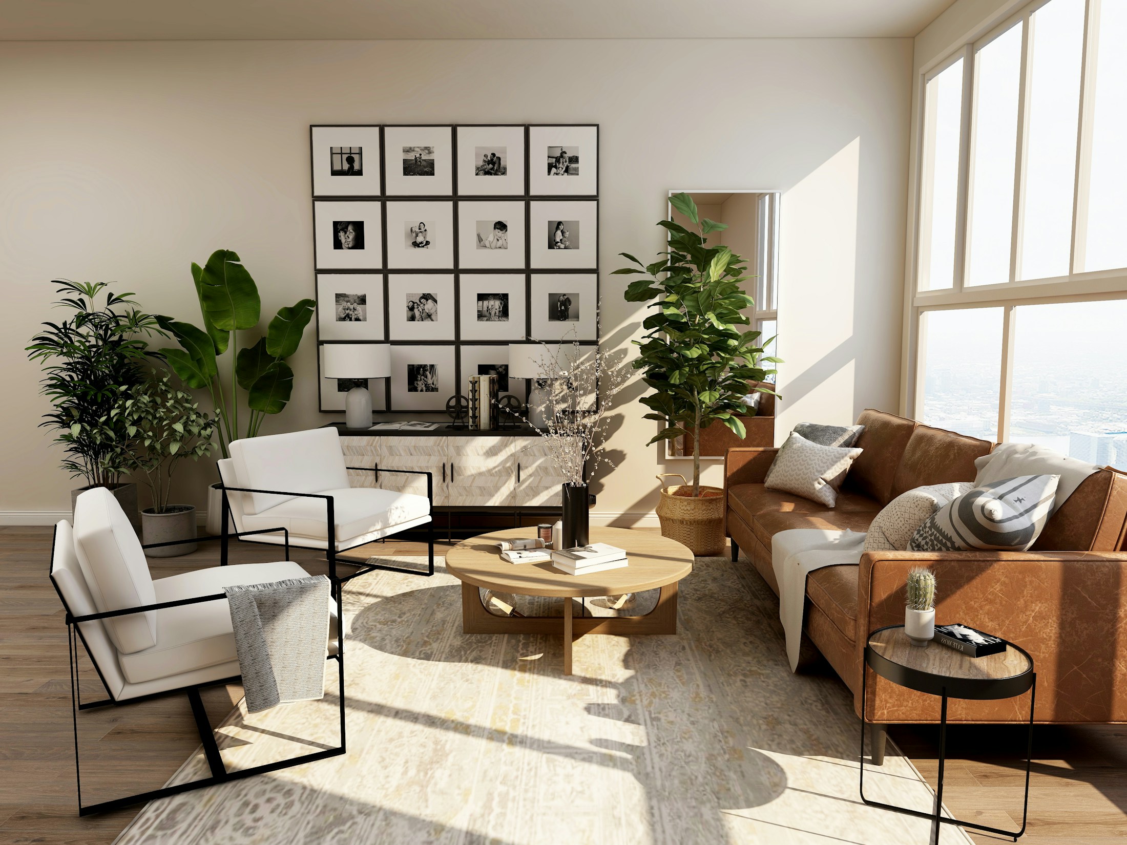 Elegant contemporary living room by Olivia Interior Studio